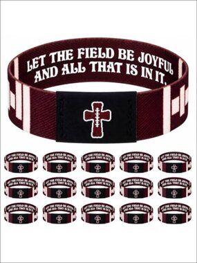 NFC Bible Verse Football Wristband Bracelet Woven Faith Gift